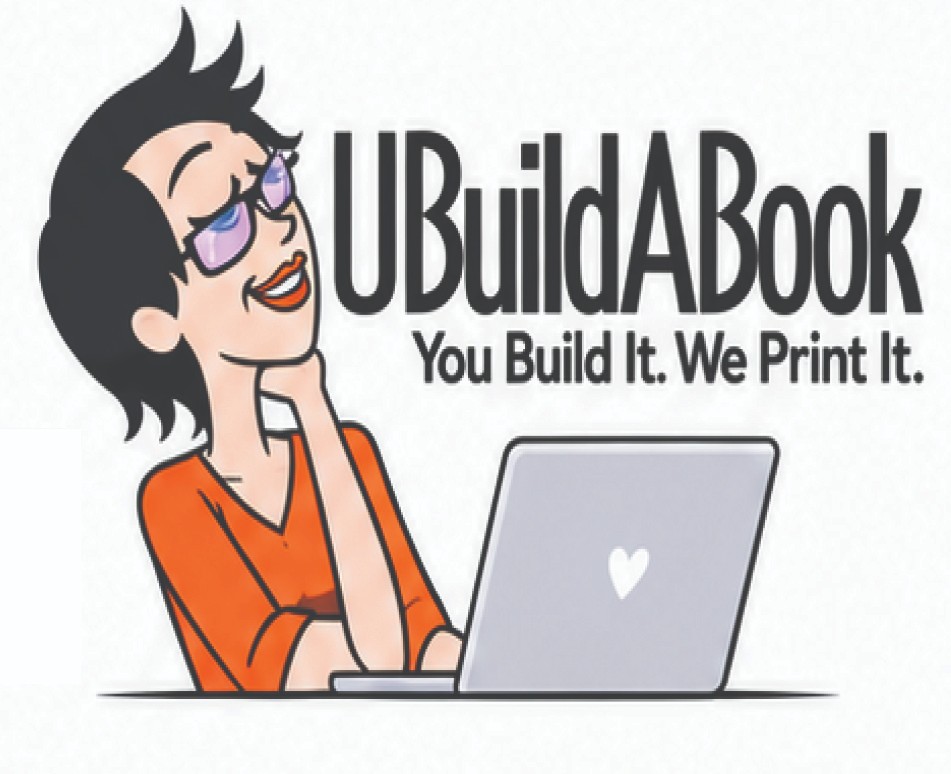 UBuildABook mascot at a laptop