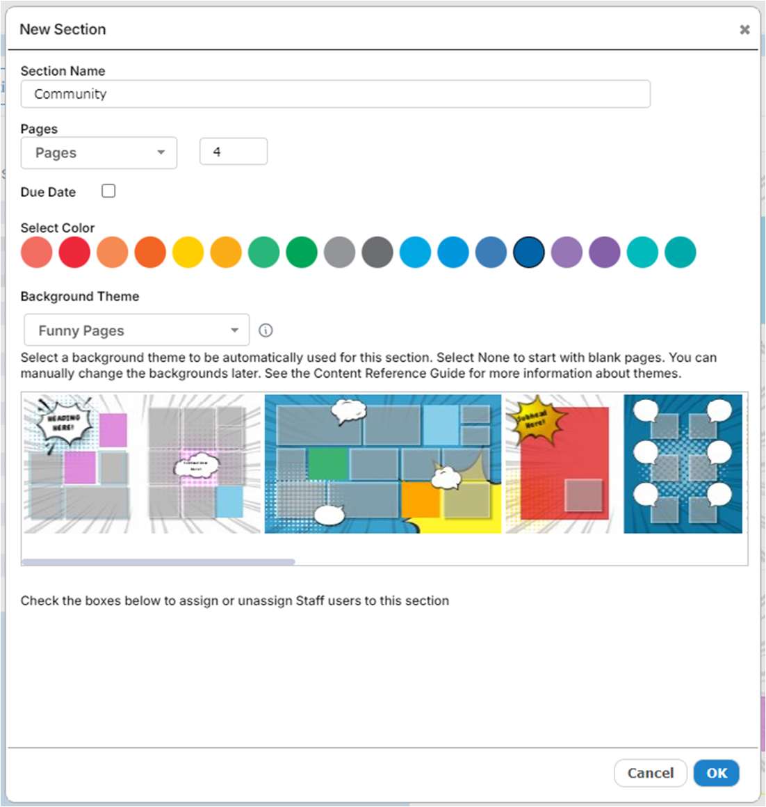 Selected Styles will be automatically applied to pages in your section, giving you a head start on the design.