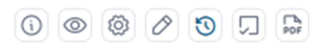 The Actions column toolbar, with icons for key features.