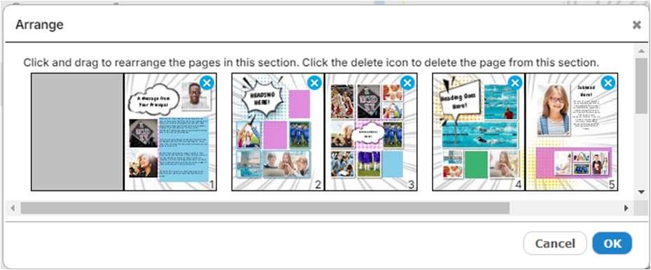 The Arrange Pages dialog.