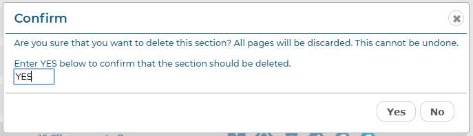 The Confirm Delete dialog.