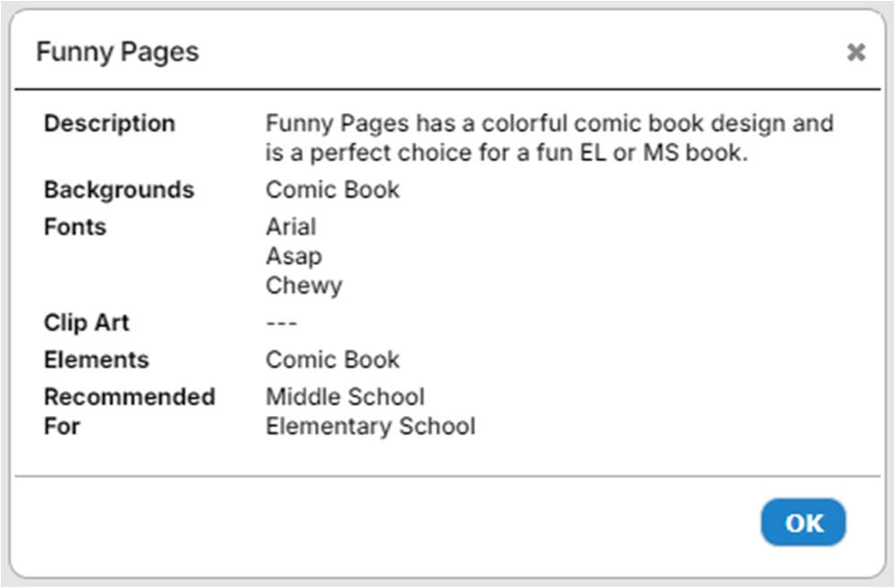 The Styles tab contains a wide variety of pre-designed pages to choose from.