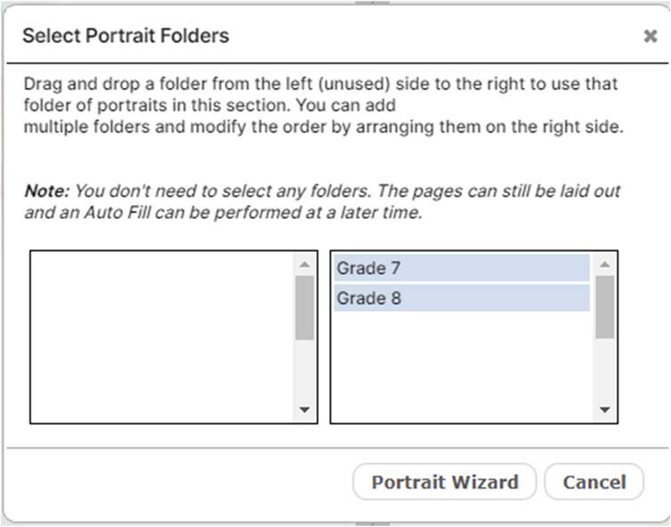 The Portrait Wizard icon on the Portraits tab.