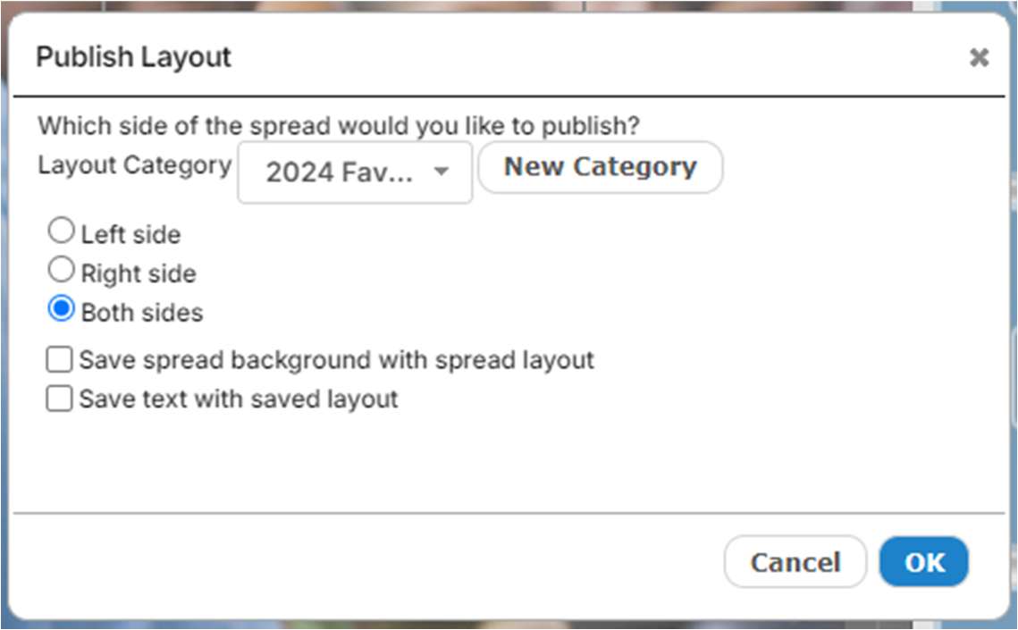 The My Templates tab allows you to create your own custom page designs and use them throughout your book.
