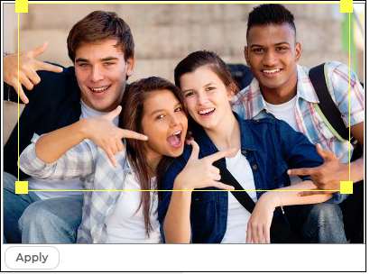 Cropping a photo in the Crop dialog.